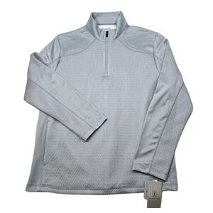 PGA TOUR Golf Thermal Pullover Mens 2XL Gray 1/4 Zip Stretch Soft Warm‎ NEW